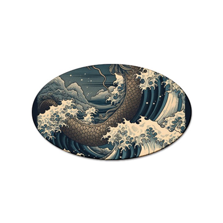 Sea Dragon Kanagawa Sea Monster Sticker (Oval)