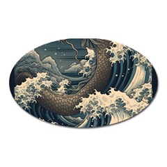 Sea Dragon Kanagawa Sea Monster Oval Magnet