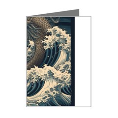 Sea Dragon Kanagawa Sea Monster Mini Greeting Card by Jancukart