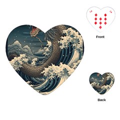 Sea Dragon Kanagawa Sea Monster Playing Cards Single Design (heart)