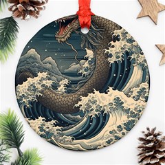 Sea Dragon Kanagawa Sea Monster Round Ornament (two Sides)