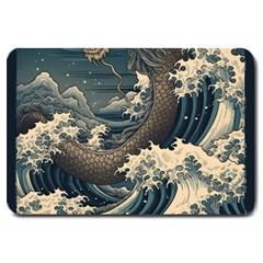 Sea Dragon Kanagawa Sea Monster Large Doormat by Jancukart