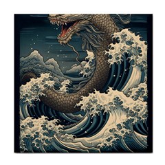 Sea Dragon Kanagawa Sea Monster Face Towel by Jancukart