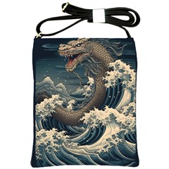 Sea Dragon Kanagawa Sea Monster Shoulder Sling Bag by Jancukart