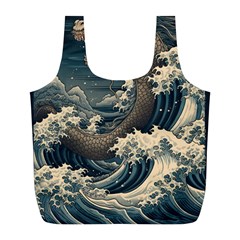 Sea Dragon Kanagawa Sea Monster Full Print Recycle Bag (l)