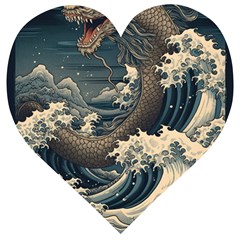 Sea Dragon Kanagawa Sea Monster Wooden Puzzle Heart