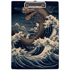 Sea Dragon Kanagawa Sea Monster A4 Acrylic Clipboard by Jancukart