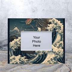 Sea Dragon Kanagawa Sea Monster White Tabletop Photo Frame 4 x6  by Jancukart