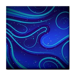 Spiral Shape Blue Abstract Tile Coaster