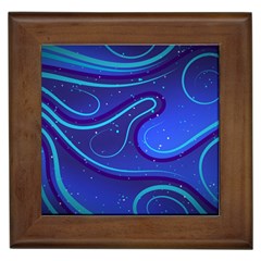 Spiral Shape Blue Abstract Framed Tile