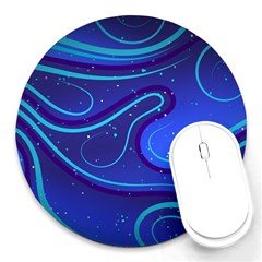 Spiral Shape Blue Abstract Round Mousepad