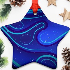 Spiral Shape Blue Abstract Ornament (star)