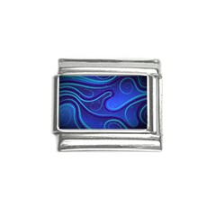 Spiral Shape Blue Abstract Italian Charm (9mm)