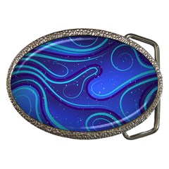 Spiral Shape Blue Abstract Belt Buckles by Jancukart