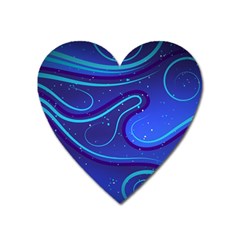 Spiral Shape Blue Abstract Heart Magnet