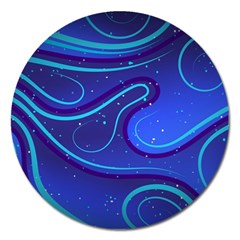 Spiral Shape Blue Abstract Magnet 5  (round)