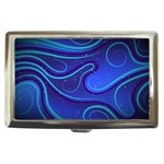 Spiral Shape Blue Abstract Cigarette Money Case Front