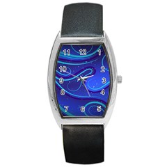 Spiral Shape Blue Abstract Barrel Style Metal Watch