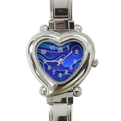 Spiral Shape Blue Abstract Heart Italian Charm Watch