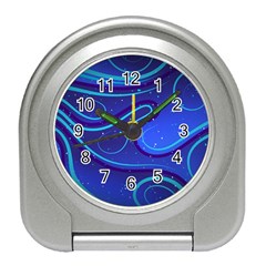 Spiral Shape Blue Abstract Travel Alarm Clock