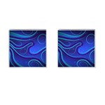 Spiral Shape Blue Abstract Cufflinks (Square) Front(Pair)