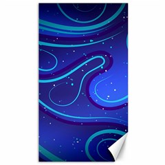 Spiral Shape Blue Abstract Canvas 40  X 72 