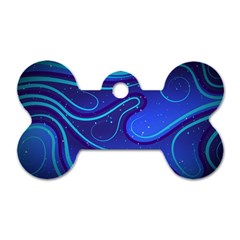 Spiral Shape Blue Abstract Dog Tag Bone (two Sides) by Jancukart