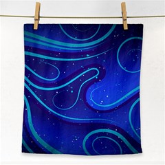 Spiral Shape Blue Abstract Face Towel