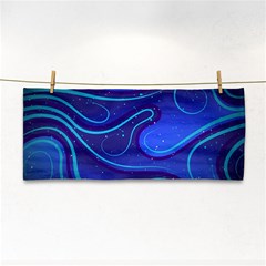 Spiral Shape Blue Abstract Hand Towel