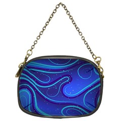 Spiral Shape Blue Abstract Chain Purse (two Sides)