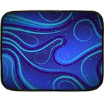 Spiral Shape Blue Abstract Fleece Blanket (Mini) 35 x27  Blanket