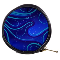 Spiral Shape Blue Abstract Mini Makeup Bag