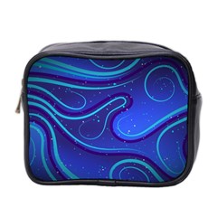 Spiral Shape Blue Abstract Mini Toiletries Bag (two Sides)