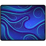 Spiral Shape Blue Abstract Fleece Blanket (Medium) 60 x50  Blanket Front