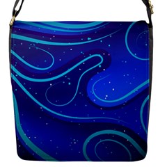 Spiral Shape Blue Abstract Flap Closure Messenger Bag (s)