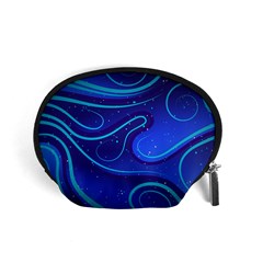 Spiral Shape Blue Abstract Accessory Pouch (small)