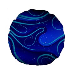 Spiral Shape Blue Abstract Standard 15  Premium Flano Round Cushions by Jancukart