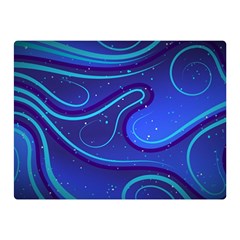 Spiral Shape Blue Abstract Two Sides Premium Plush Fleece Blanket (mini)