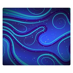 Spiral Shape Blue Abstract Two Sides Premium Plush Fleece Blanket (small)