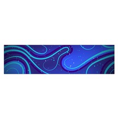 Spiral Shape Blue Abstract Oblong Satin Scarf (16  X 60 )