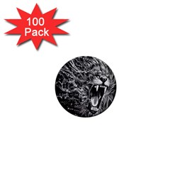 Lion Furious Abstract Desing Furious 1  Mini Magnets (100 Pack)  by Jancukart