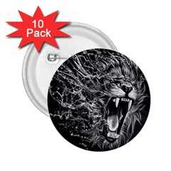 Lion Furious Abstract Desing Furious 2 25  Buttons (10 Pack) 