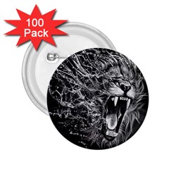 Lion Furious Abstract Desing Furious 2 25  Buttons (100 Pack) 