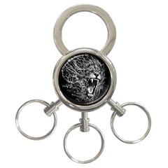 Lion Furious Abstract Desing Furious 3-ring Key Chain by Jancukart