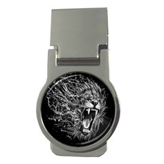 Lion Furious Abstract Desing Furious Money Clips (round)  by Jancukart