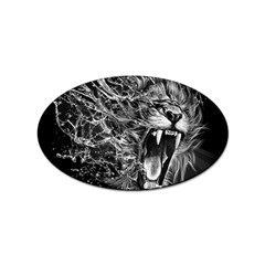 Lion Furious Abstract Desing Furious Sticker (oval) by Jancukart