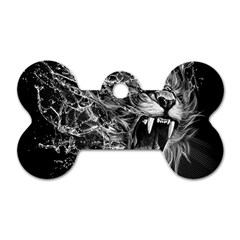 Lion Furious Abstract Desing Furious Dog Tag Bone (one Side)