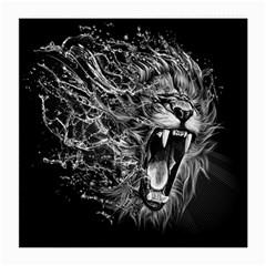 Lion Furious Abstract Desing Furious Medium Glasses Cloth by Jancukart