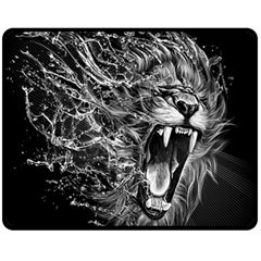 Lion Furious Abstract Desing Furious Fleece Blanket (medium) by Jancukart