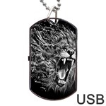 Lion Furious Abstract Desing Furious Dog Tag USB Flash (Two Sides) Front